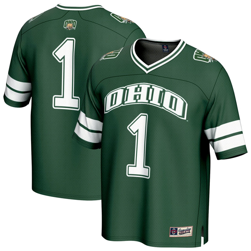 #1 Ohio Bobcats GameDay Greats Lightweight Collegiate Football Fashion Jersey - Green