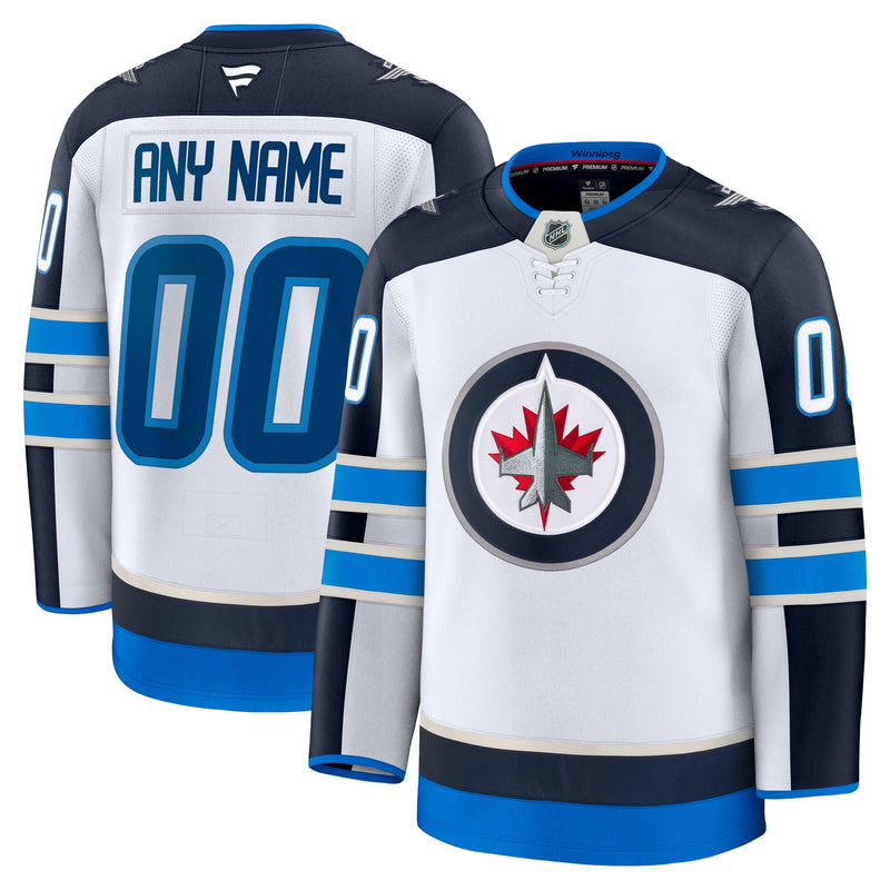 Winnipeg Jets Fanatics White Away Premium Custom Jersey