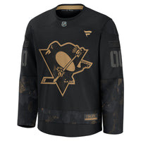Pittsburgh Penguins Fanatics Black 2024 Military Appreciation Custom Practice Jersey