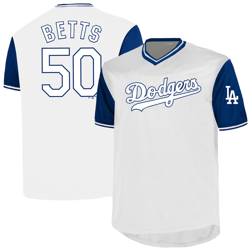 Los Angeles Dodgers Mookie Betts Profile White Big & Tall Name & Number Jersey