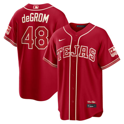 Texas Rangers Jacob deGrom Nike Red 2026 City Connect Stadium Jersey
