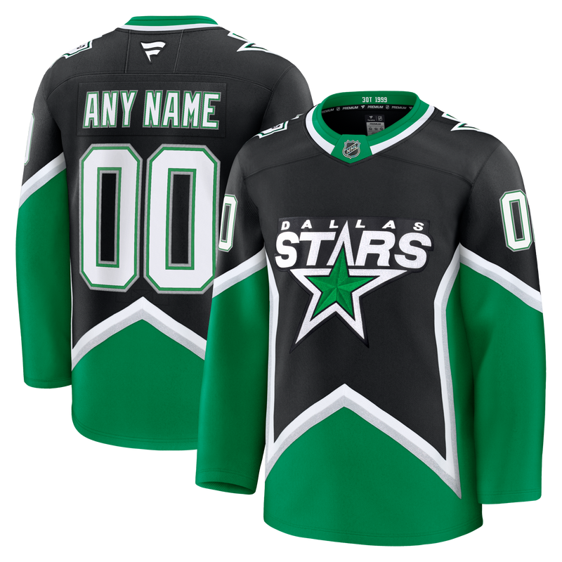 Dallas Stars Fanatics Black Alternate Premium Custom Jersey