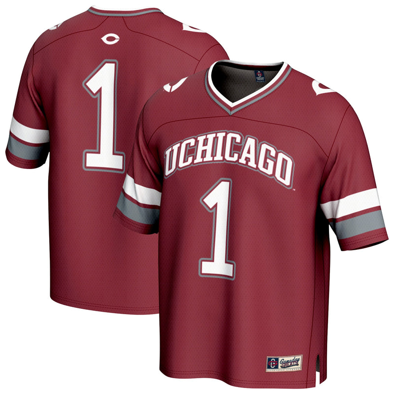 #1 UChicago Maroons GameDay Greats Lightweight Collegiate Football Fashion Jersey - Maroon