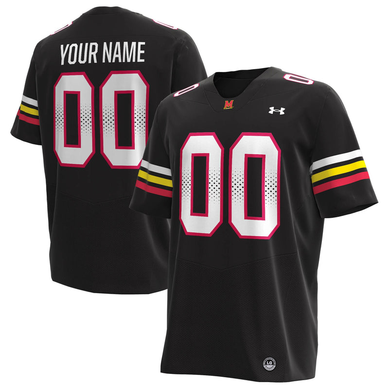 Maryland Terrapins Under Armour Custom Replica Football Jersey - Black