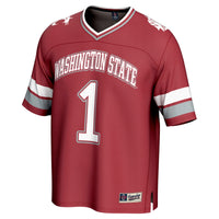#1 Washington State Cougars GameDay Greats Lightweight Collegiate Football Fashion Jersey - Crimson