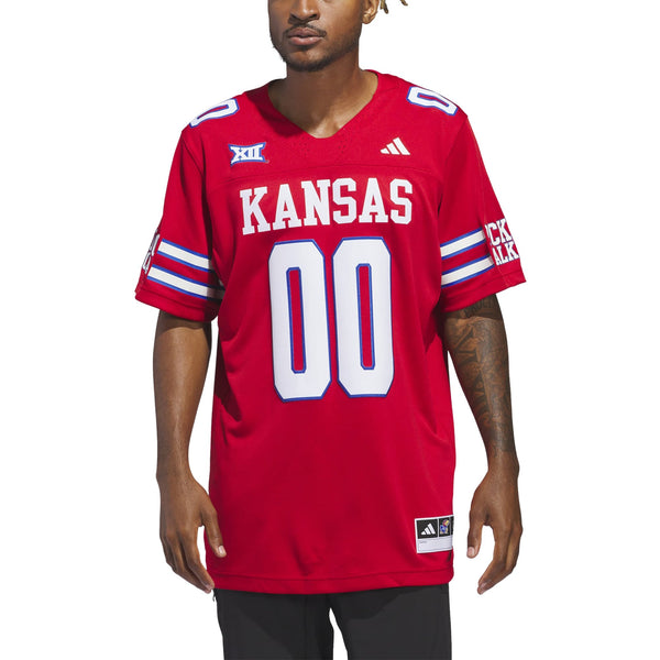 #00 Kansas Jayhawks adidas Alternate Premier Jersey – Red