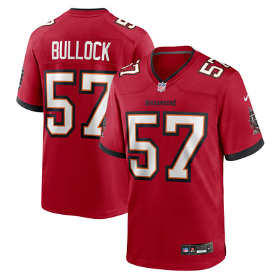 Tampa Bay Buccaneers John Bullock Nike Red Team Game Jersey