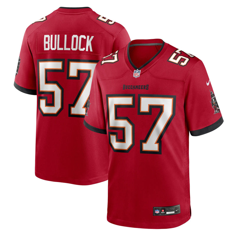 Tampa Bay Buccaneers John Bullock Nike Red Team Game Jersey