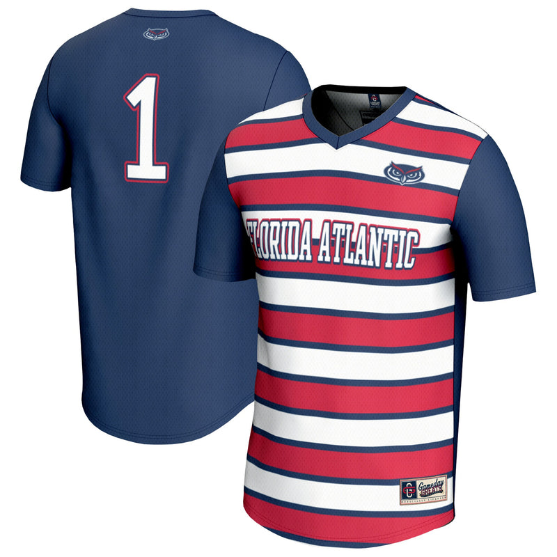 #1 Florida Atlantic Owls GameDay Greats Lightweight Collegiate Soccer Fashion Jersey - Navy/Red