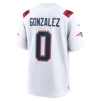 New England Patriots Christian Gonzalez Nike White Game Jersey