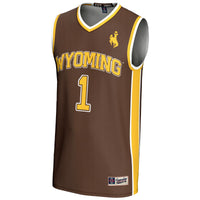 #1 Wyoming Cowboys GameDay Greats Lightweight Basketball Jersey - Brown