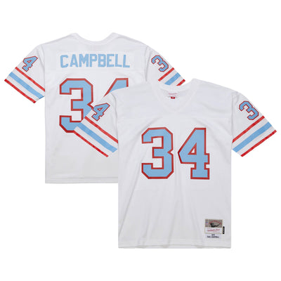 Houston Oilers Earl Campbell Mitchell & Ness White 1979 Legacy Replica Jersey