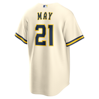 Milwaukee Brewers Dustin May Nike Cream Home Replica Jersey