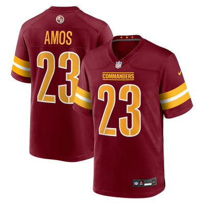 Washington Commanders Trey Amos Nike Burgundy Team Game Jersey