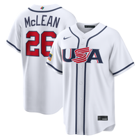 USA Baseball Nolan McLean Nike White 2026 World Baseball Classic Home Stadium Jersey