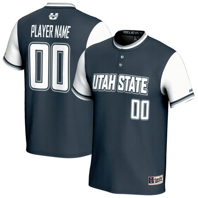 Utah State Aggies GameDay Greats NIL Pick-A-Player Lightweight Softball Fashion Jersey - Navy