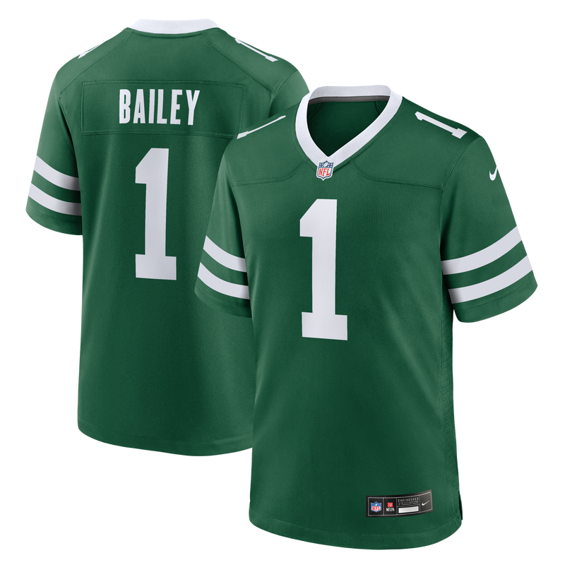 New York Jets Nike David Bailey Legacy Green 2026 NFL Draft First Round Pick No. 2 Team Game Jersey