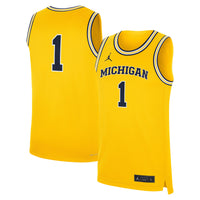 Jordan Brand #1 Maize Michigan Wolverines Alternate Replica Jersey