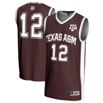 GameDay Greats #12 Maroon Texas A&M Aggies Basketball Lightweight Fashion Jersey