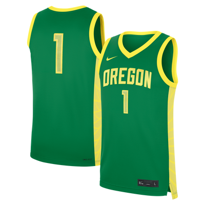 Nike Green Oregon Ducks #1 Road Replica Basketball Jersey