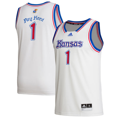 adidas #1 White Kansas Jayhawks Alternate Swingman Jersey