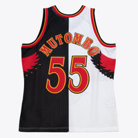 Atlanta Hawks Mitchell & Ness Dikembe Mutombo 1996 Split Swingman Jersey - Black/White