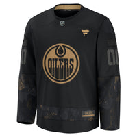 Edmonton Oilers Fanatics Black 2024 Military Appreciation Custom Practice Jersey