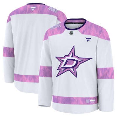 Dallas Stars Fanatics White 2024 Hockey Fights Cancer Practice Jersey