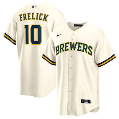 Milwaukee Brewers Sal Frelick Nike Cream Home Replica Player Jersey