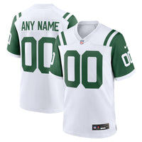 New York Jets Nike White Classic Alternate Custom Replica Jersey