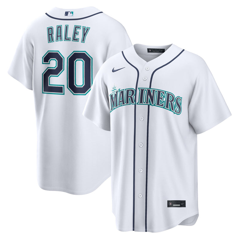 Seattle Mariners Luke Raley Nike White Home Replica Jersey