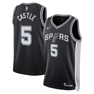 San Antonio Spurs Nike Icon Swingman Jersey - Black - Stephon Castle