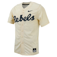 Nike Cream Ole Miss Rebels Replica Full-Button Baseball Jersey