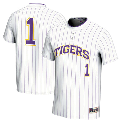 #1 LSU Tigers GameDay Greats Lightweight Softball Jersey - White