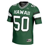 #1 Hawaii Rainbow Warriors GameDay Greats Football Jersey - Green