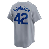 Brooklyn Dodgers Jackie Robinson Nike Gray Throwback Cooperstown Collection Limited Jersey