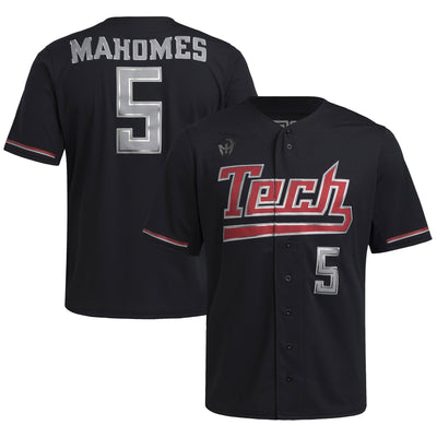 Patrick Mahomes Texas Tech Red Raiders adidas Replica Baseball Jersey - Black