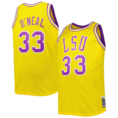 Shaquille O'Neal LSU Tigers 1990/91 Mitchell & Ness Big & Tall Swingman Jersey - Gold