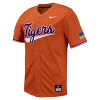 Nike Orange Clemson Tigers Replica Full-Button Baseball Jersey
