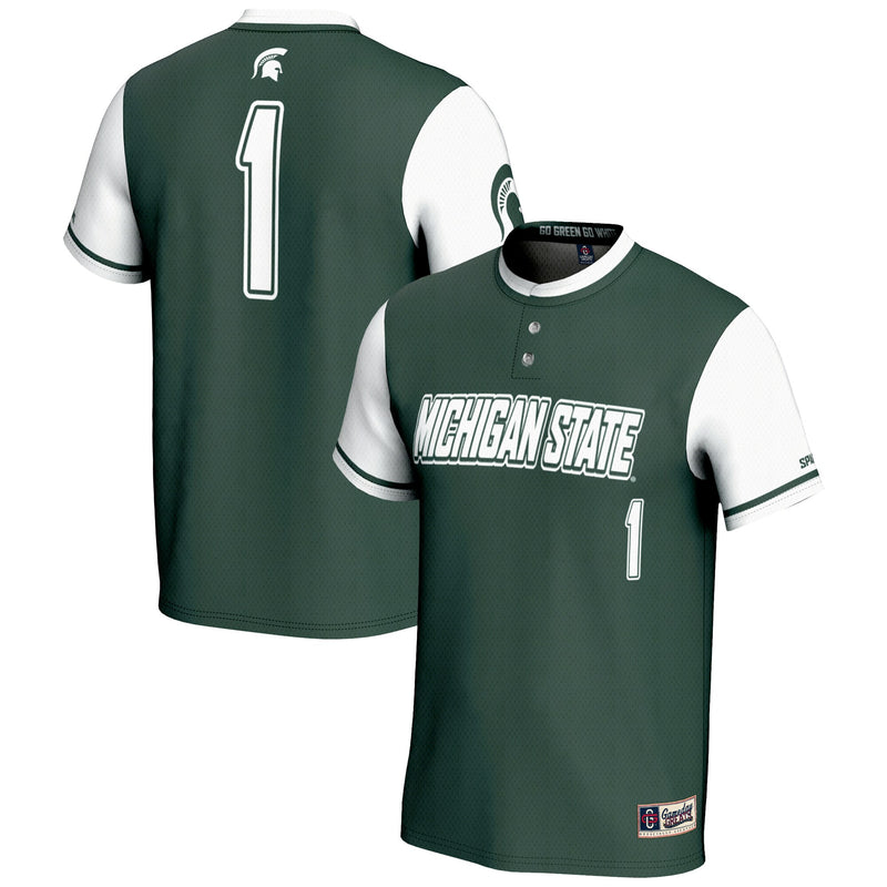 #1 Michigan State Spartans GameDay Greats Lightweight Softball Jersey - Green