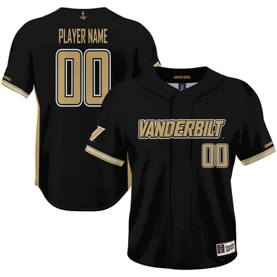 Vanderbilt Commodores GameDay Greats NIL Pick-A-Player Lightweight Baseball Jersey - Black