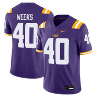 Whit Weeks LSU Tigers Nike Home Game Jersey - Purple