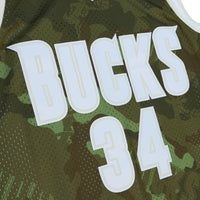 Milwaukee Bucks NBA Ray Allen 2000 Ghost Green Camo Swingman Jersey By Mitchell & Ness -