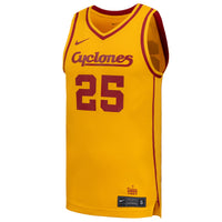 #25 Iowa State Cyclones Nike Replica Basketball Jersey - Gold