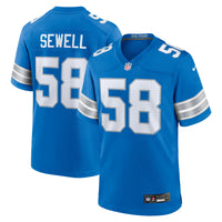 Detroit Lions Penei Sewell Nike Blue Game Jersey