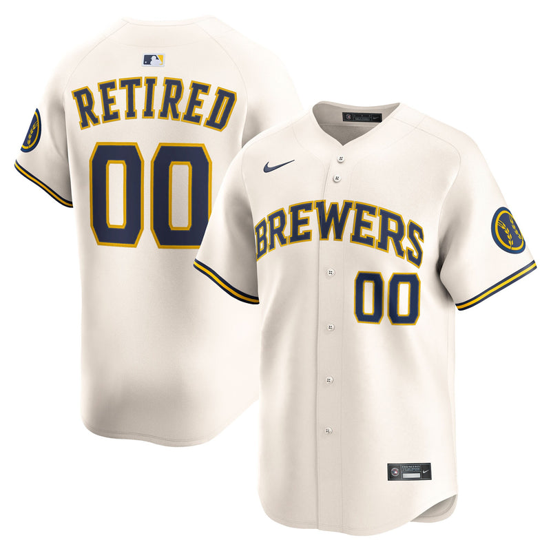 Milwaukee Brewers Nike Cream Home Limited Pick-A-Player Retired Roster Jersey