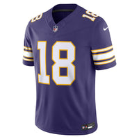 Minnesota Vikings Justin Jefferson Nike Purple Alternate Classic Vapor F.U.S.E. Stitched Limited Jersey