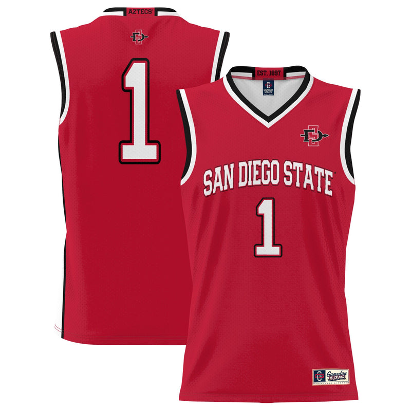 #1 San Diego State Aztecs GameDay Greats Lightweight Basketball Jersey - Scarlet