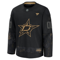 Dallas Stars Fanatics Black 2024 Military Appreciation Custom Practice Jersey