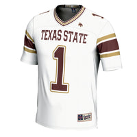 #1 Texas State Bobcats GameDay Greats Football Jersey - White